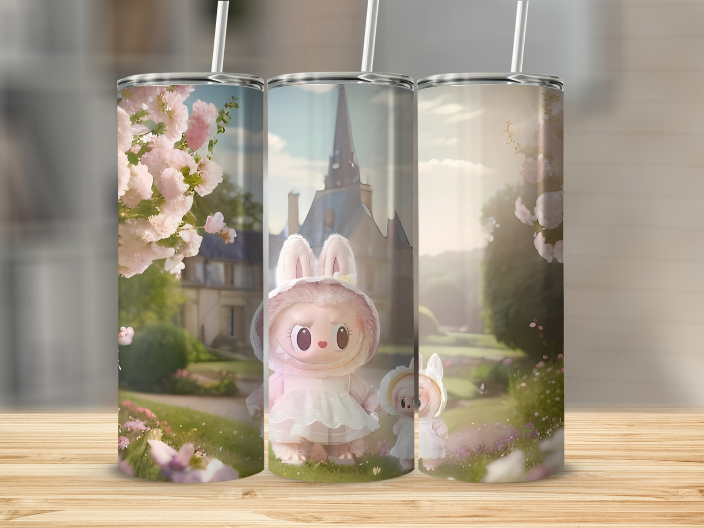 Cute Bunny Castle Garden Art Insulated Tumbler