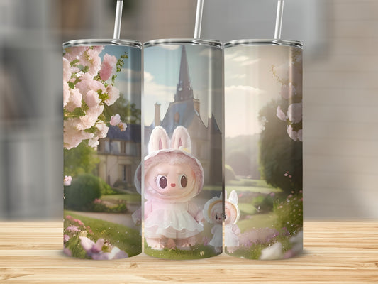 Cute Bunny Castle Garden Art Insulated Tumbler