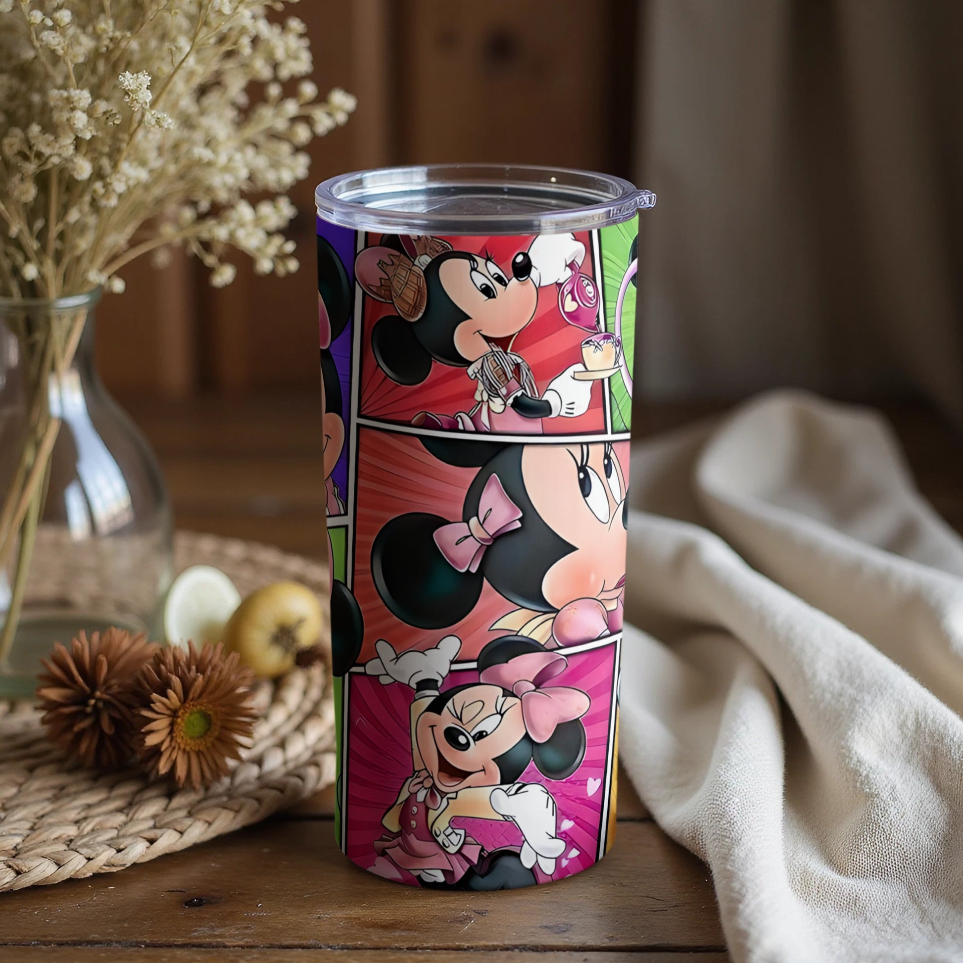 Colorful Fun Minnie Mouse Design Tumbler for Every Day Use