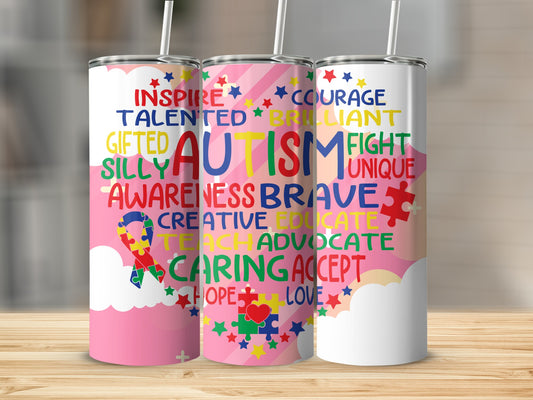 Autism Awareness Bravery Courage Advocate Tumbler