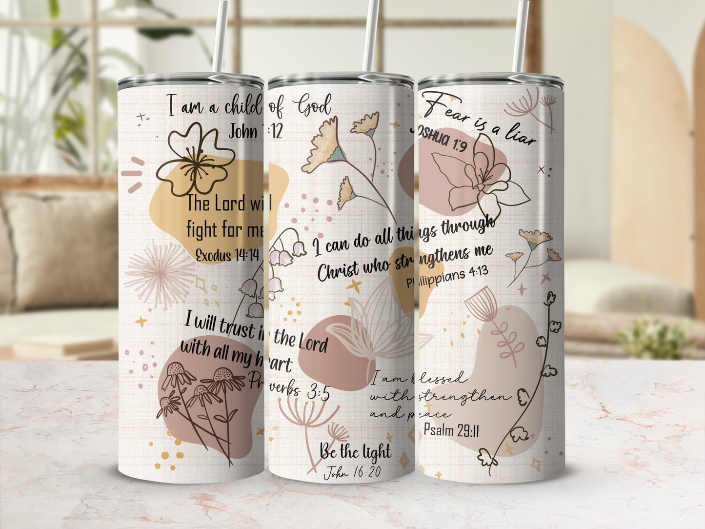 Inspirational Bible Verses Design Tumbler Cup