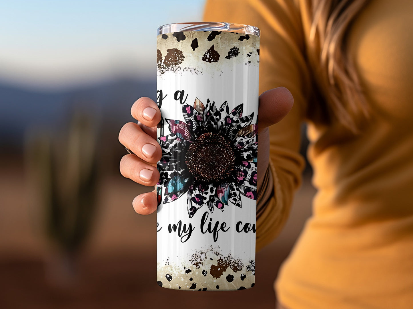 Sunflower Design Insulated Tumbler for Beverages