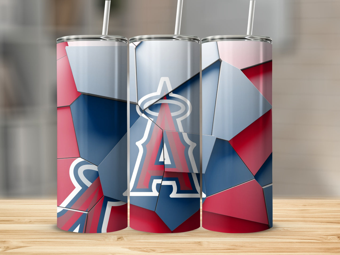 Angels Mosaic Design Los Angeles Baseball Team Tumblers