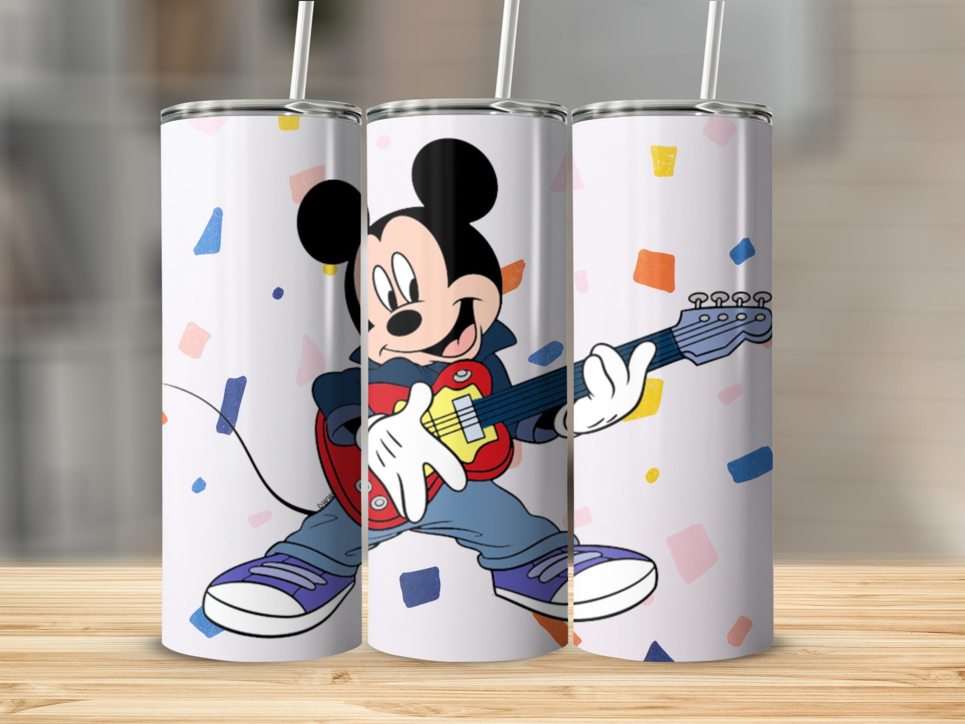 Cartoon Character Playing Guitar Design Tumbler