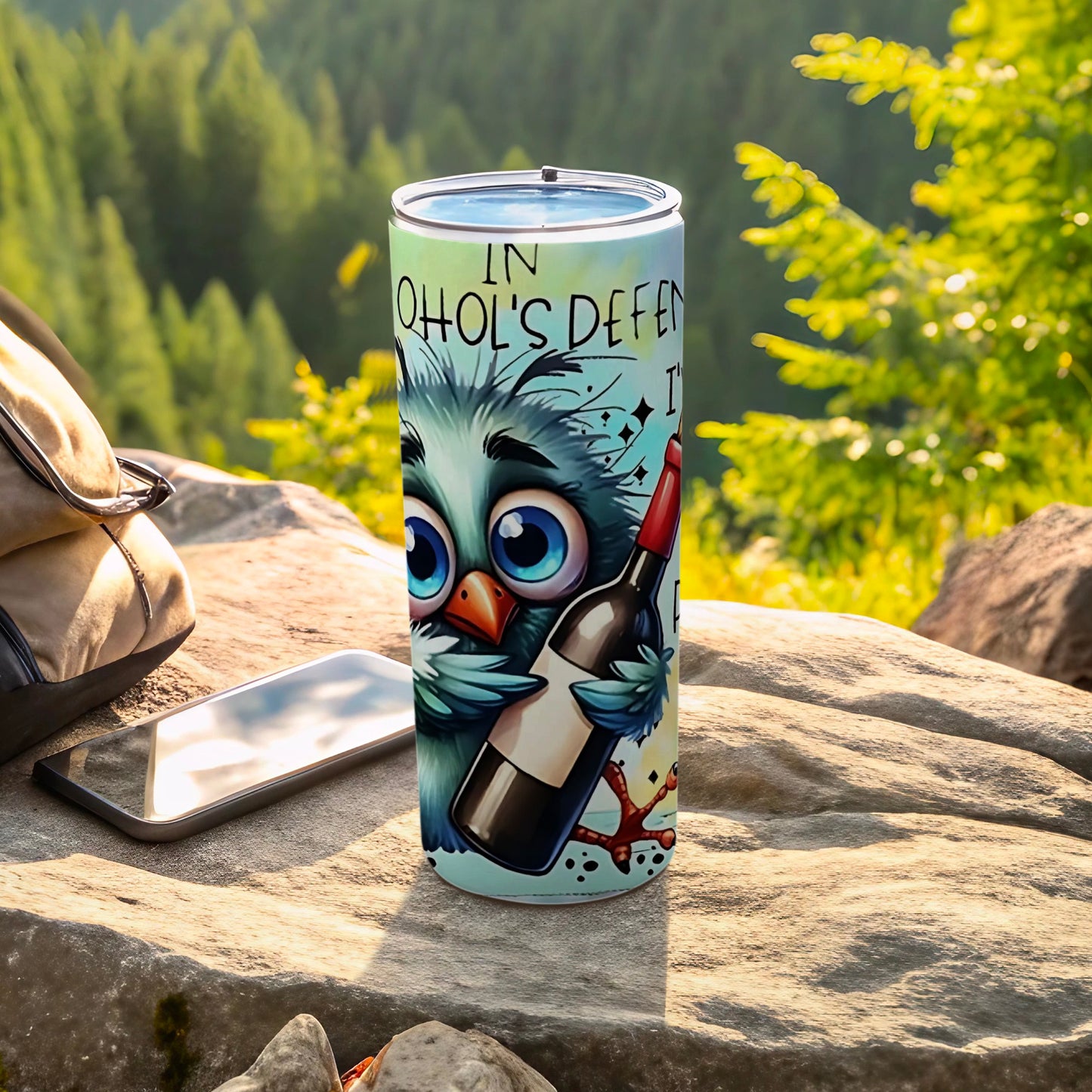 Funny In Alcohols Defense I'm Drinking Wine Tumbler