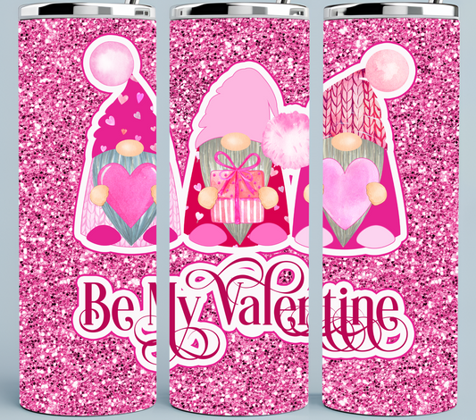 Pink Glitter Gnome tumbler