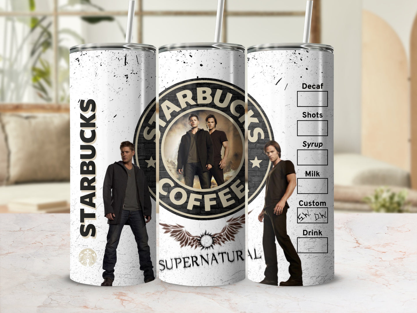 Starbucks Supernatural Coffee Tumbler Custom Design