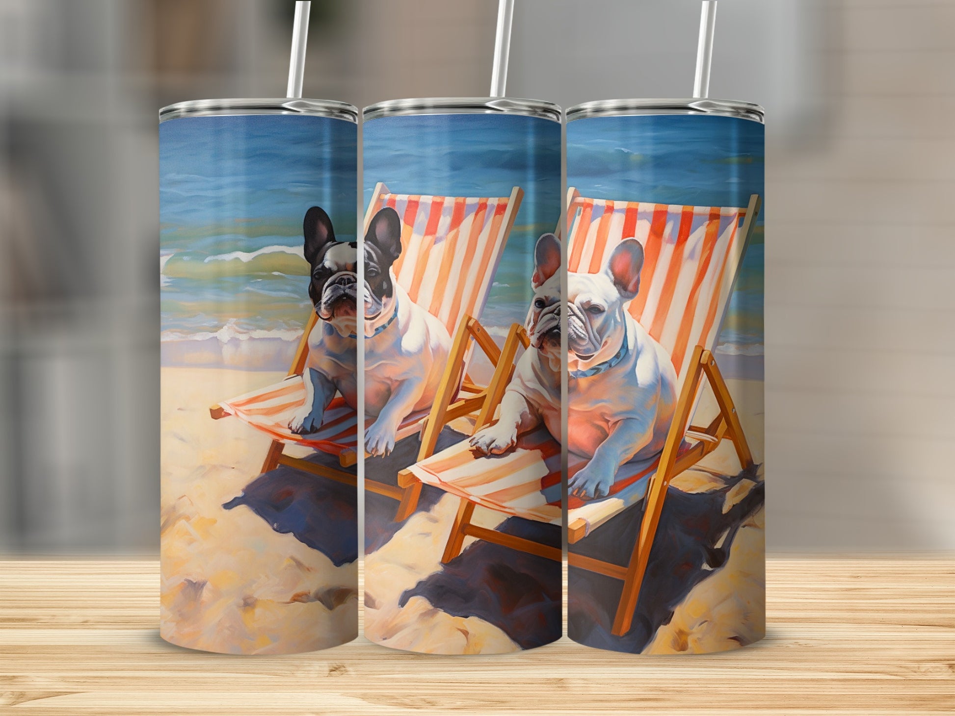 French Bulldog Beach Chairs Ocean Dogs product type