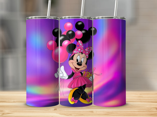 Cute Minnie Mouse Balloons Tumbler Design for Kids