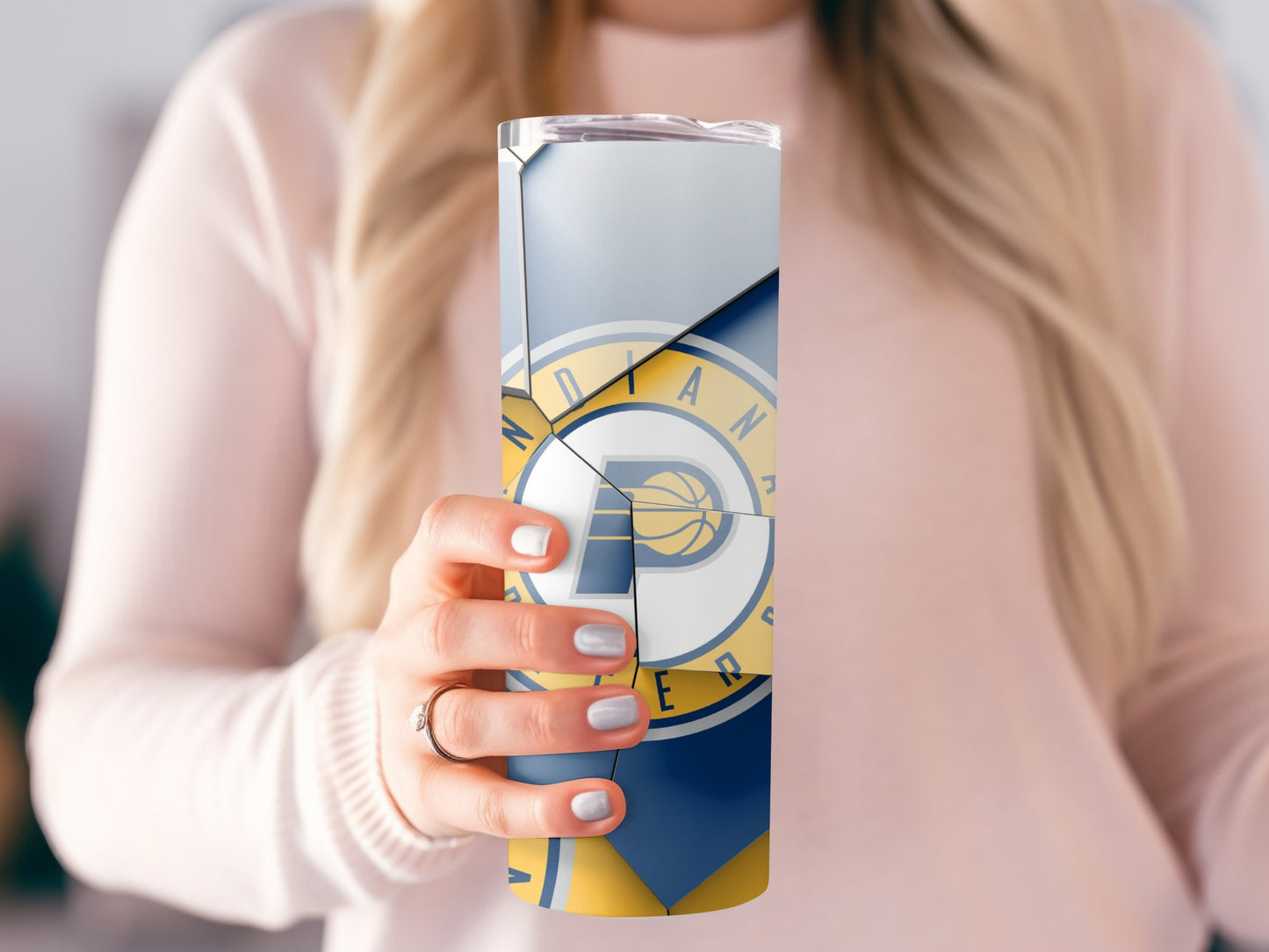 Indiana Pacers Fractured Emblem Sports Team Logo Tumblers