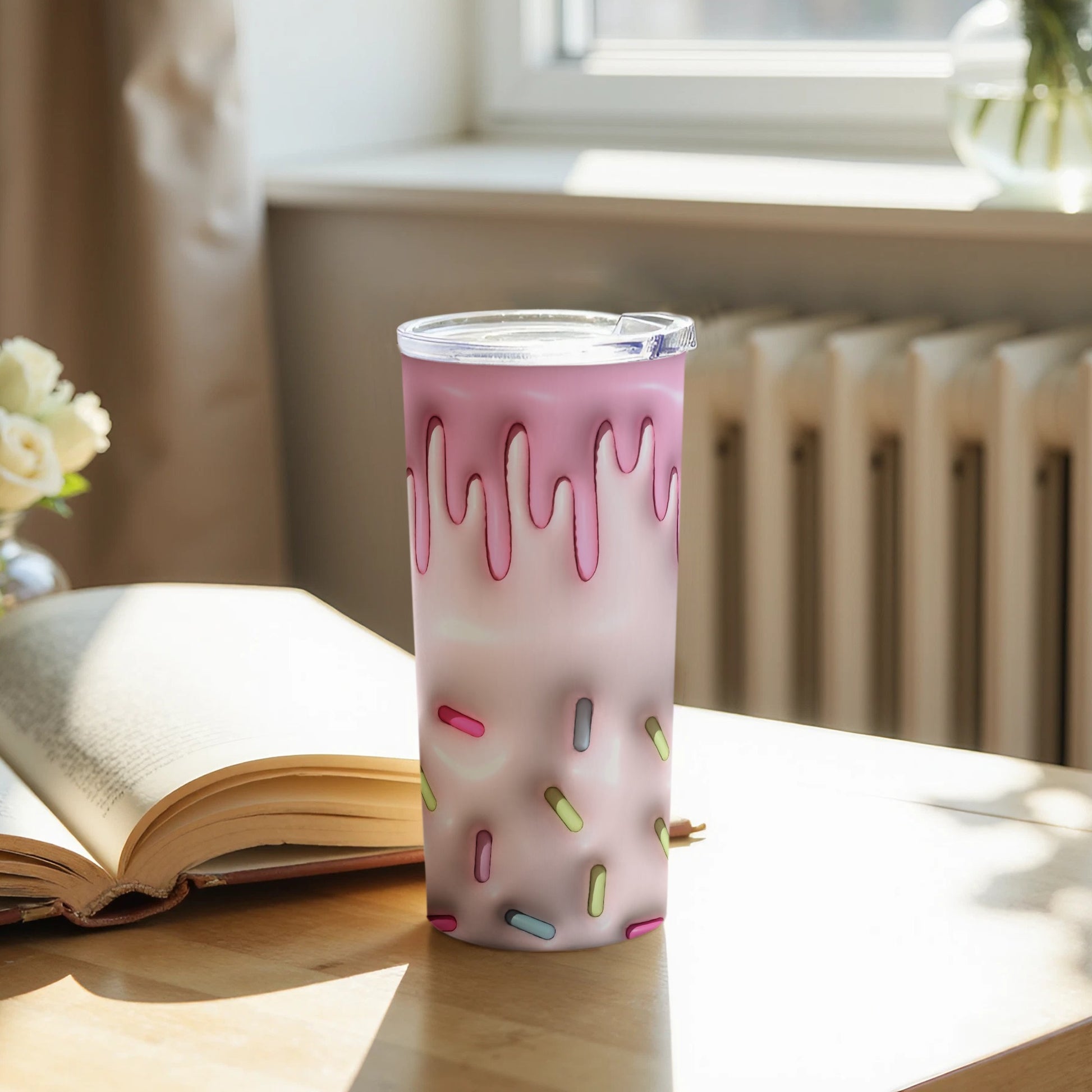 Stylish Pink Frosted Sprinkles Cover Tumbler