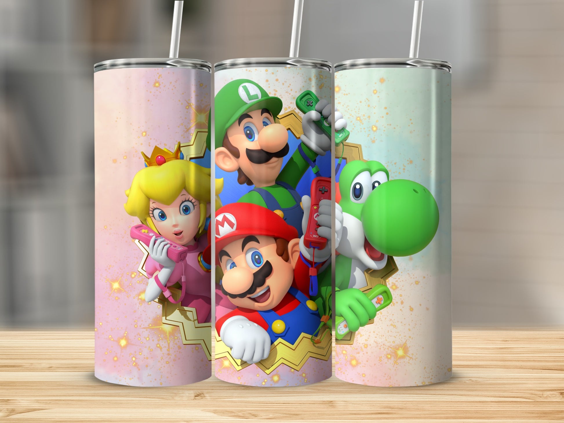 Mario Luigi Princess Peach Yoshi Characters Tumbler