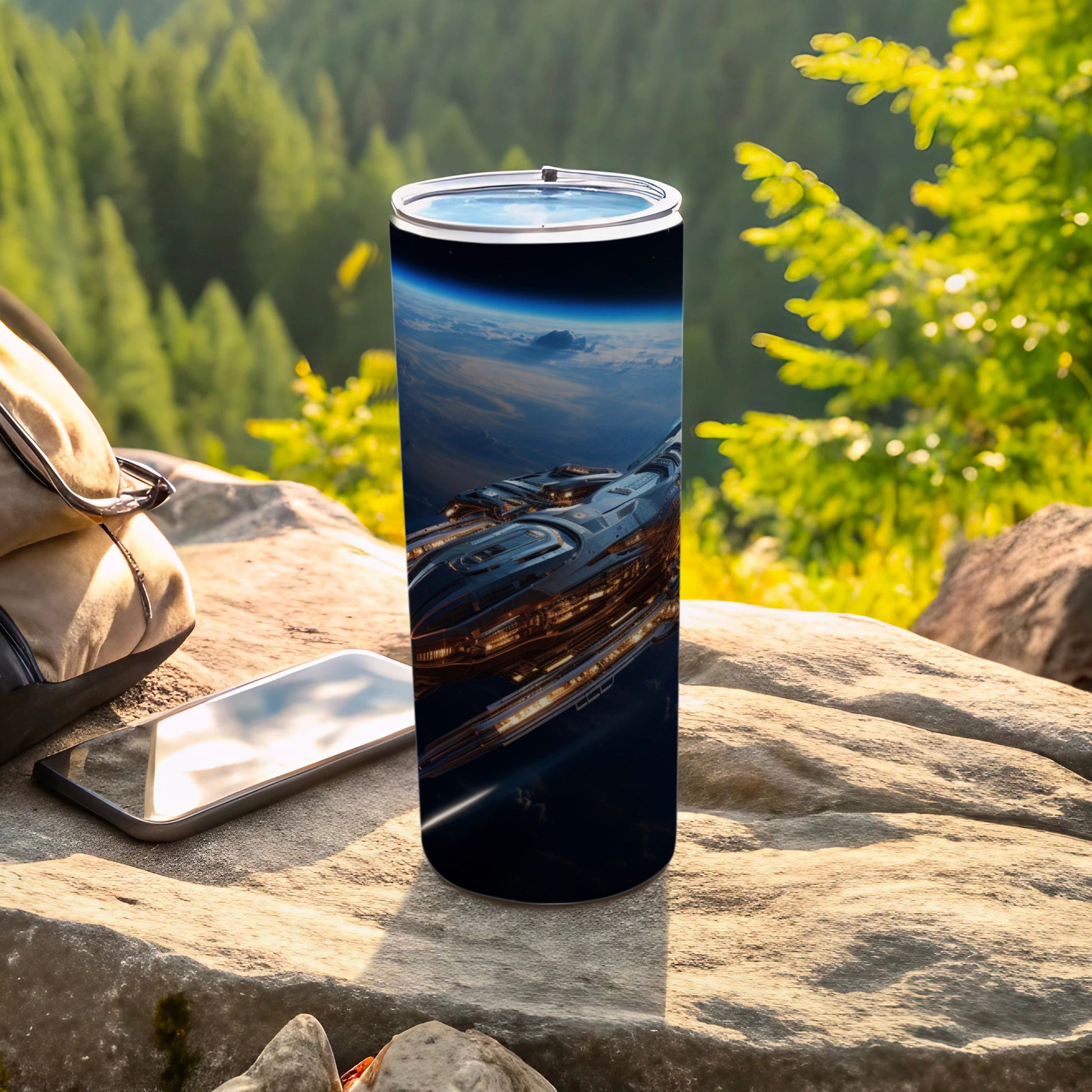 Spaceship Scenic View Insulated Travel Tumbler