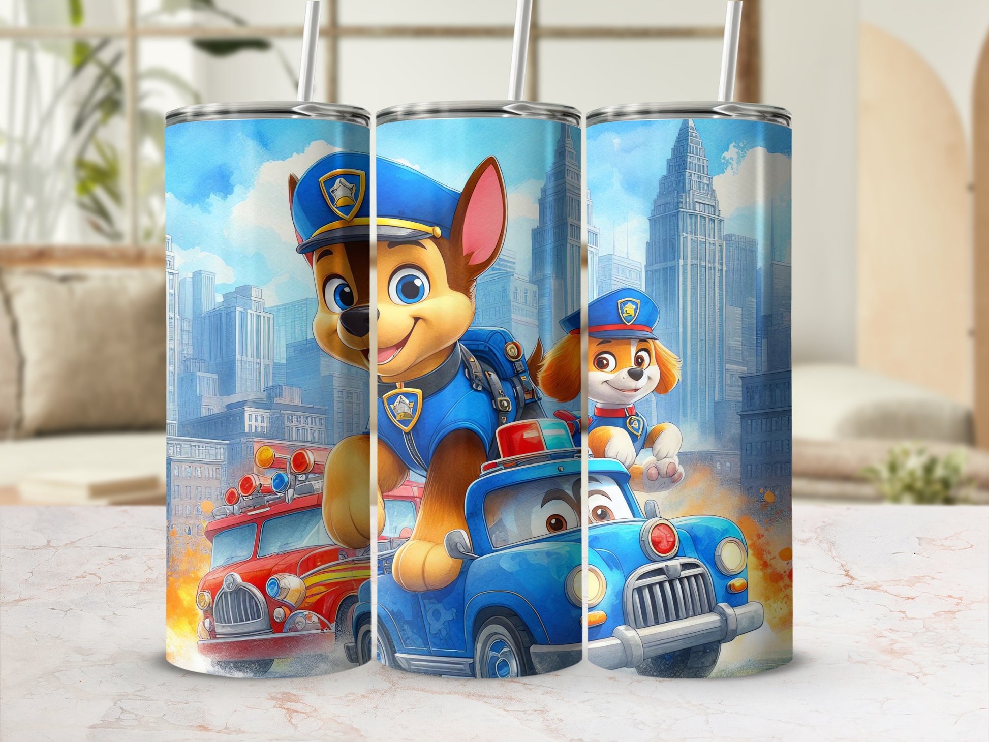 Adorable Police Pups City Adventure Tumbler Product