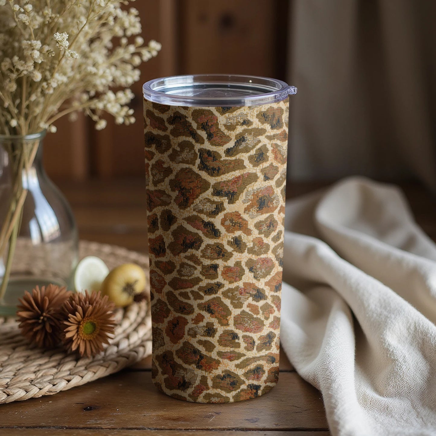 Giraffe Print Tumbler with Lid 20 oz Travel Mug