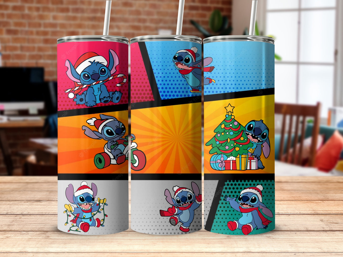 Festive Character Tumblers with Christmas Designs