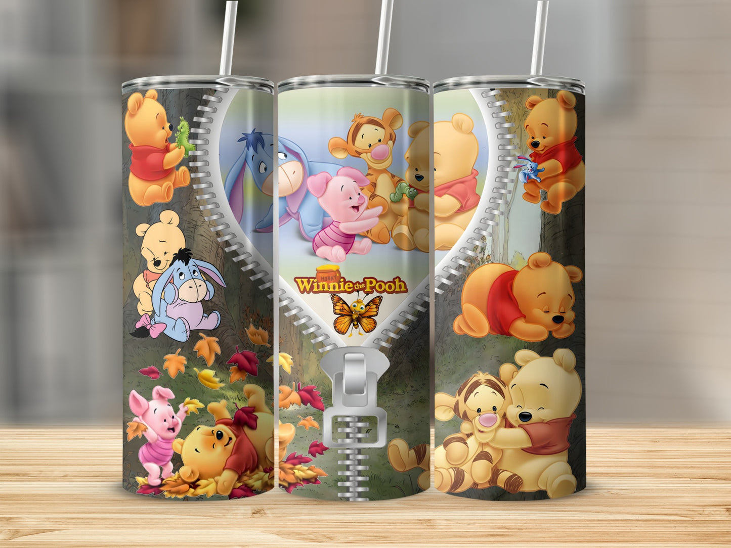 Winnie the Pooh Themed Tumbler with Straw product