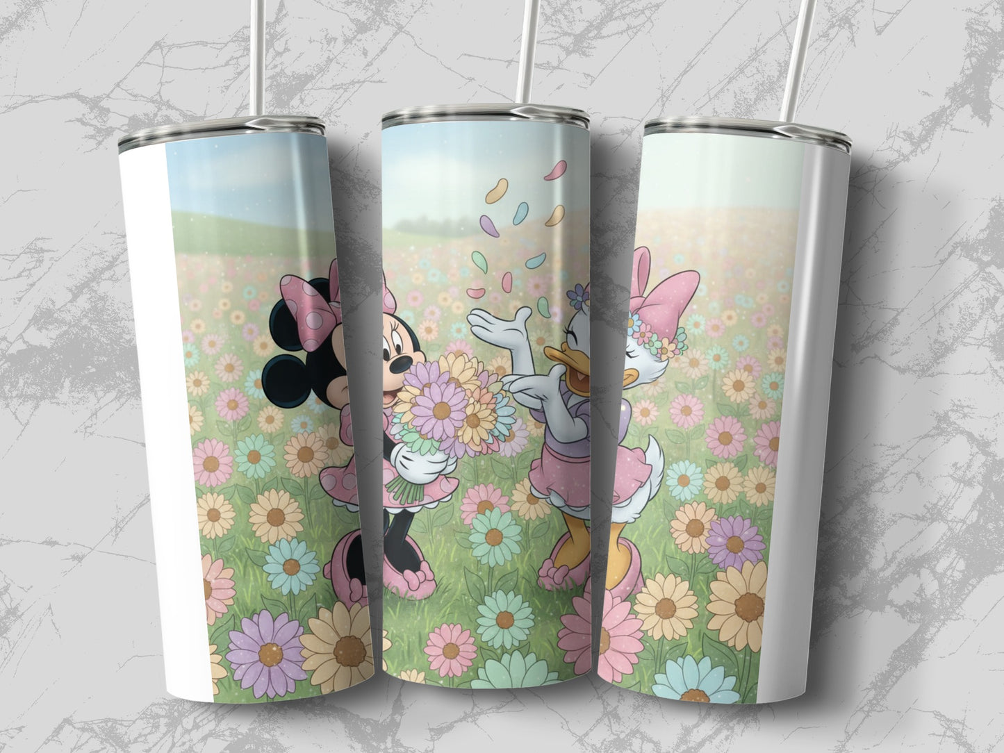 Minnie and Daisy Floral Pastel Tumbler Travel Cup