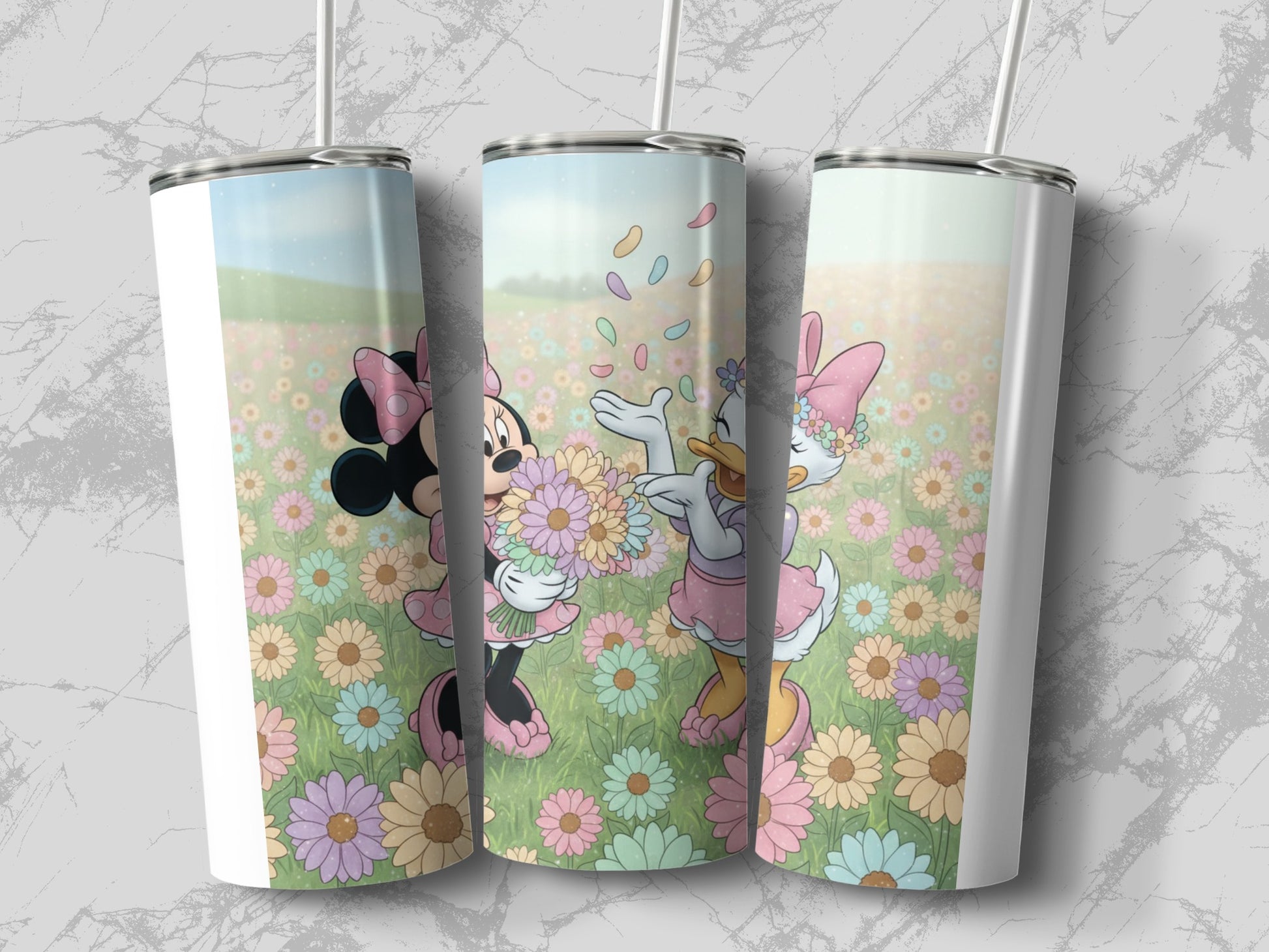 Minnie and Daisy Floral Pastel Tumbler Travel Cup