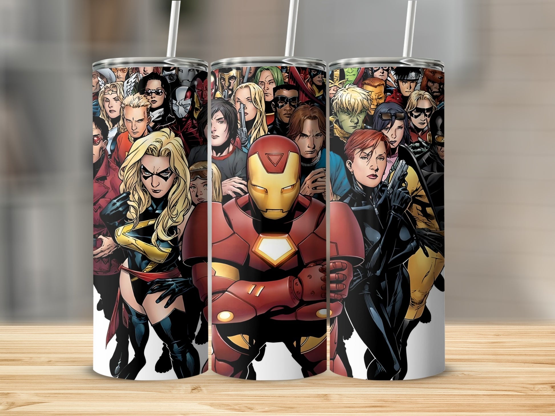 Marvel Superheroes Tumbler Featuring Iconic Characters