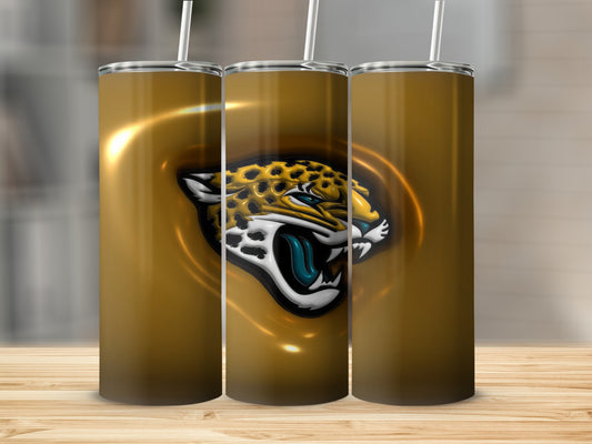 Jaguar Team Golden Background Emblem Art Inspired Tumblers