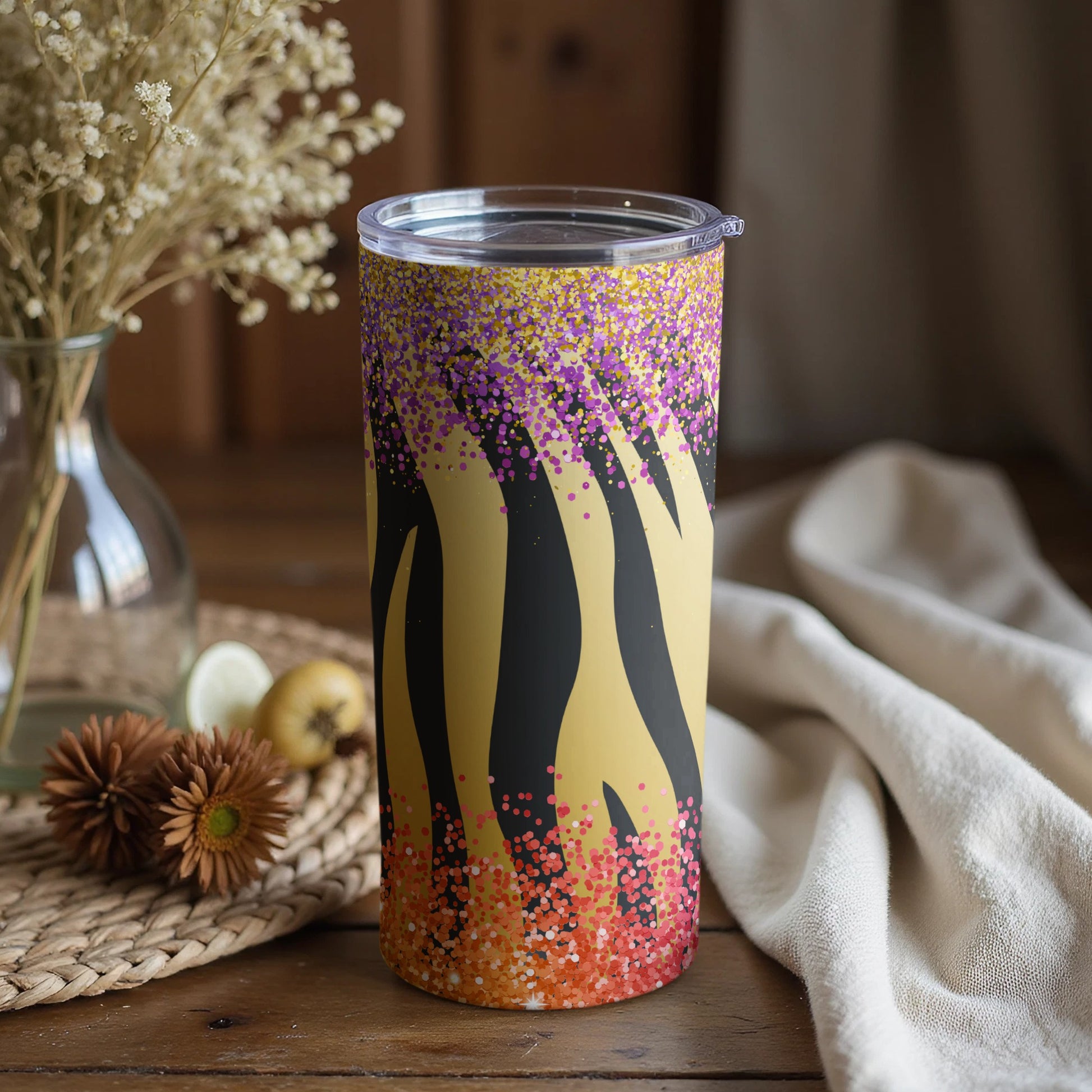 Colorful Abstract Zebra Stripes Insulated Tumbler