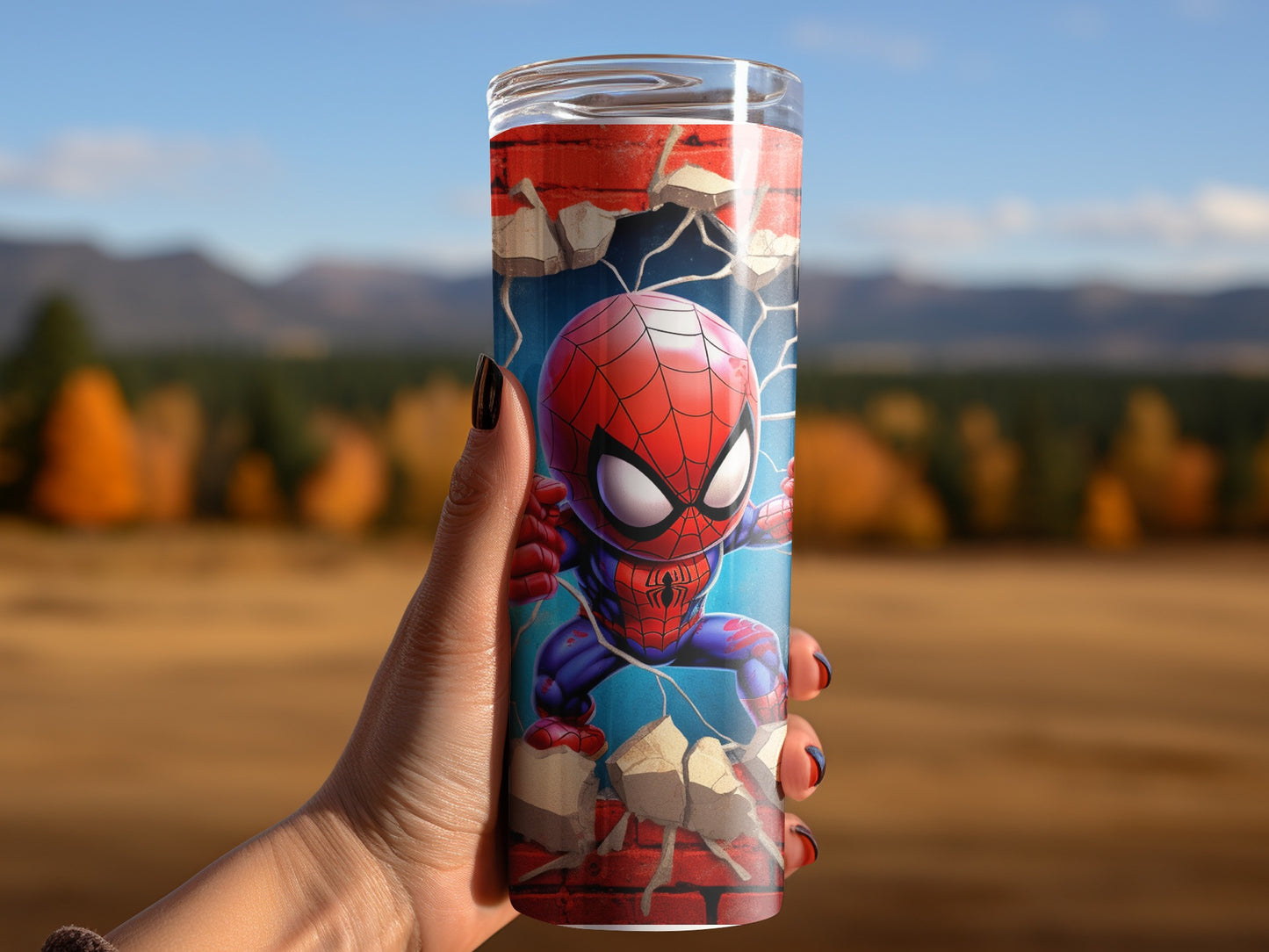 Spider-Man Breaking Through Design Tumbler