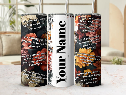 Personalized Scripture Inspirational Design Tumbler