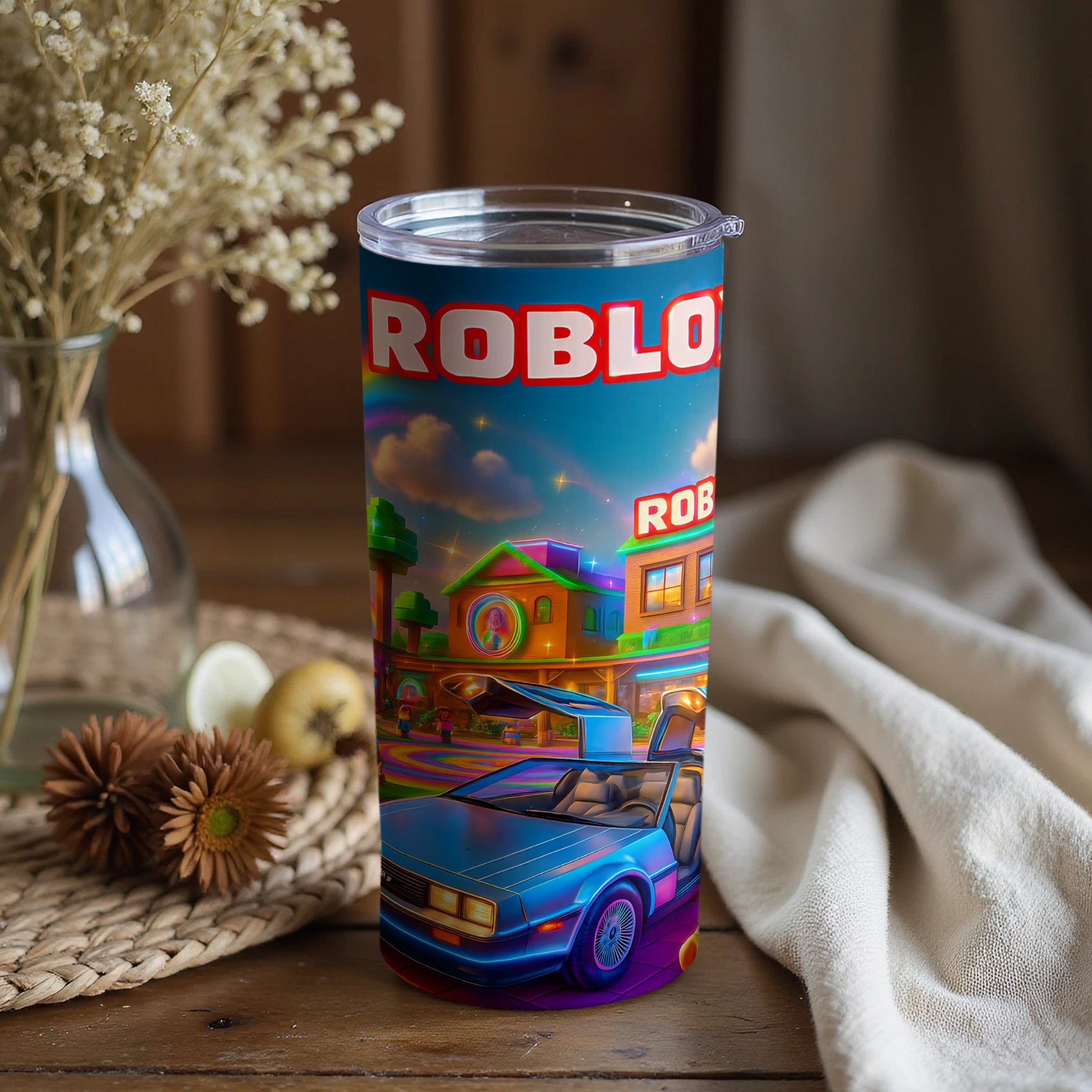 Roblox Tumbler With Colorful Game Scene