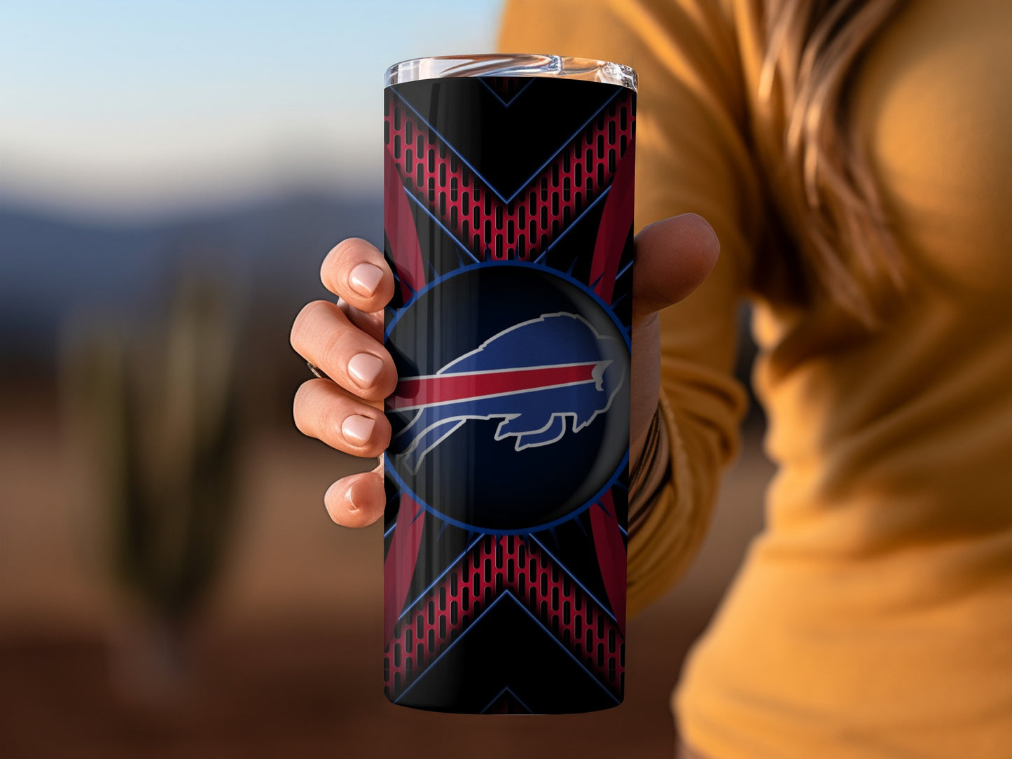 Buffalo Bills Emblem Logo Red Black Design Tumblers