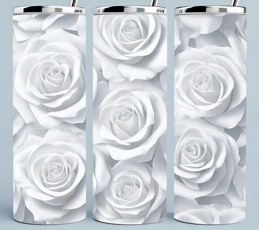 White Roses tumbler