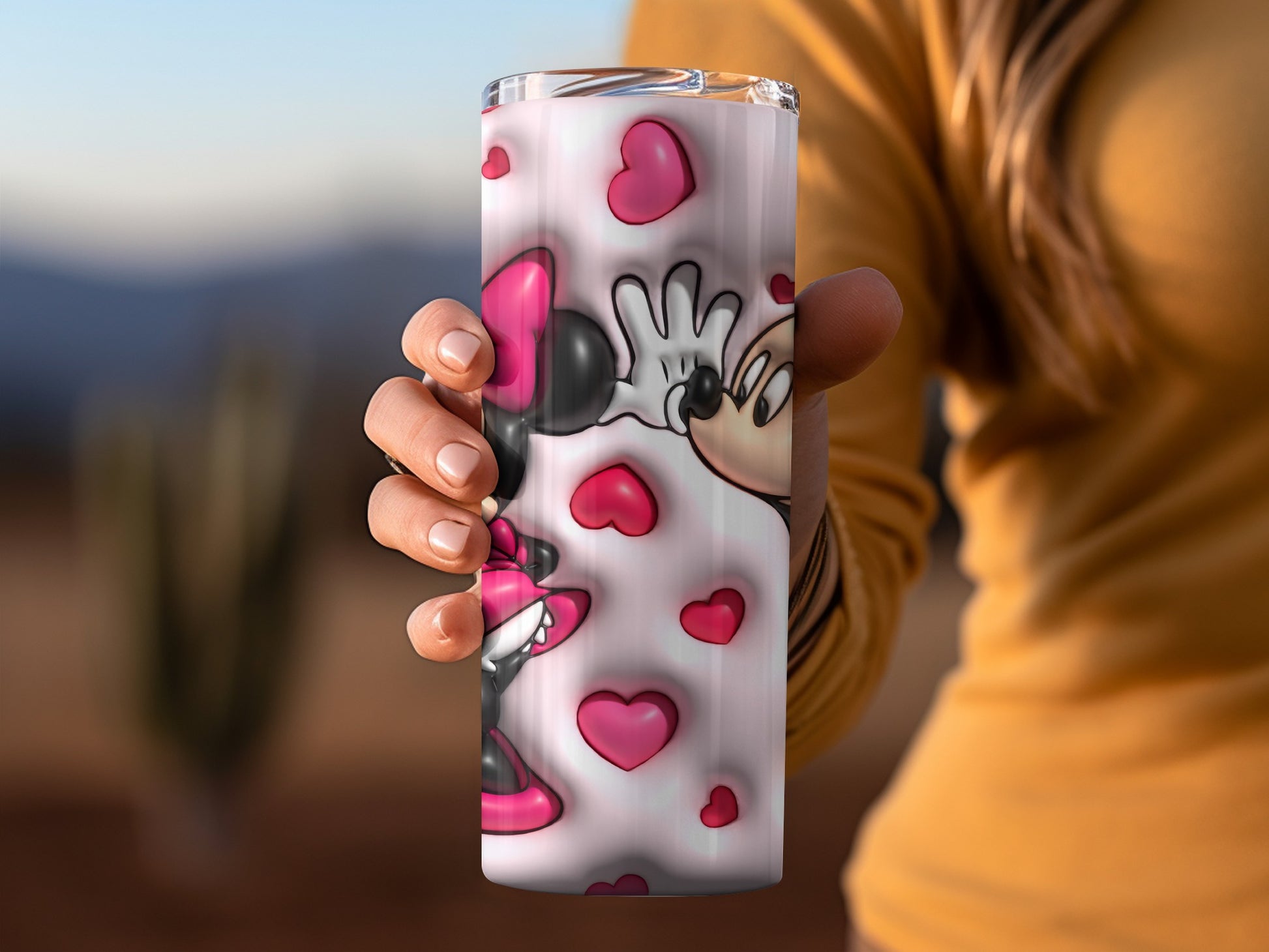 Cute Cartoon Heart Design Insulated Tumbler Cup