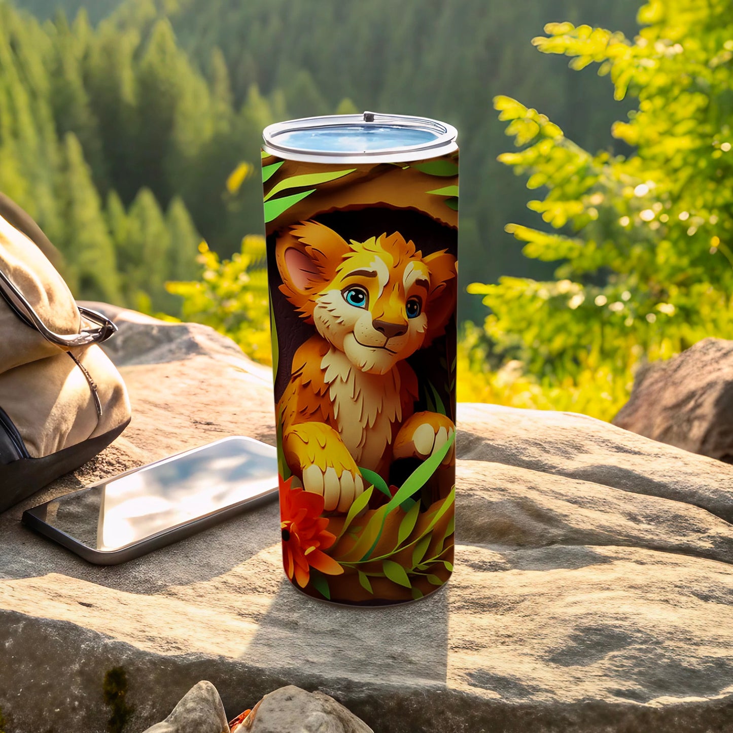 Adorable Lion Cub Nature Scene Tumbler Cup product type