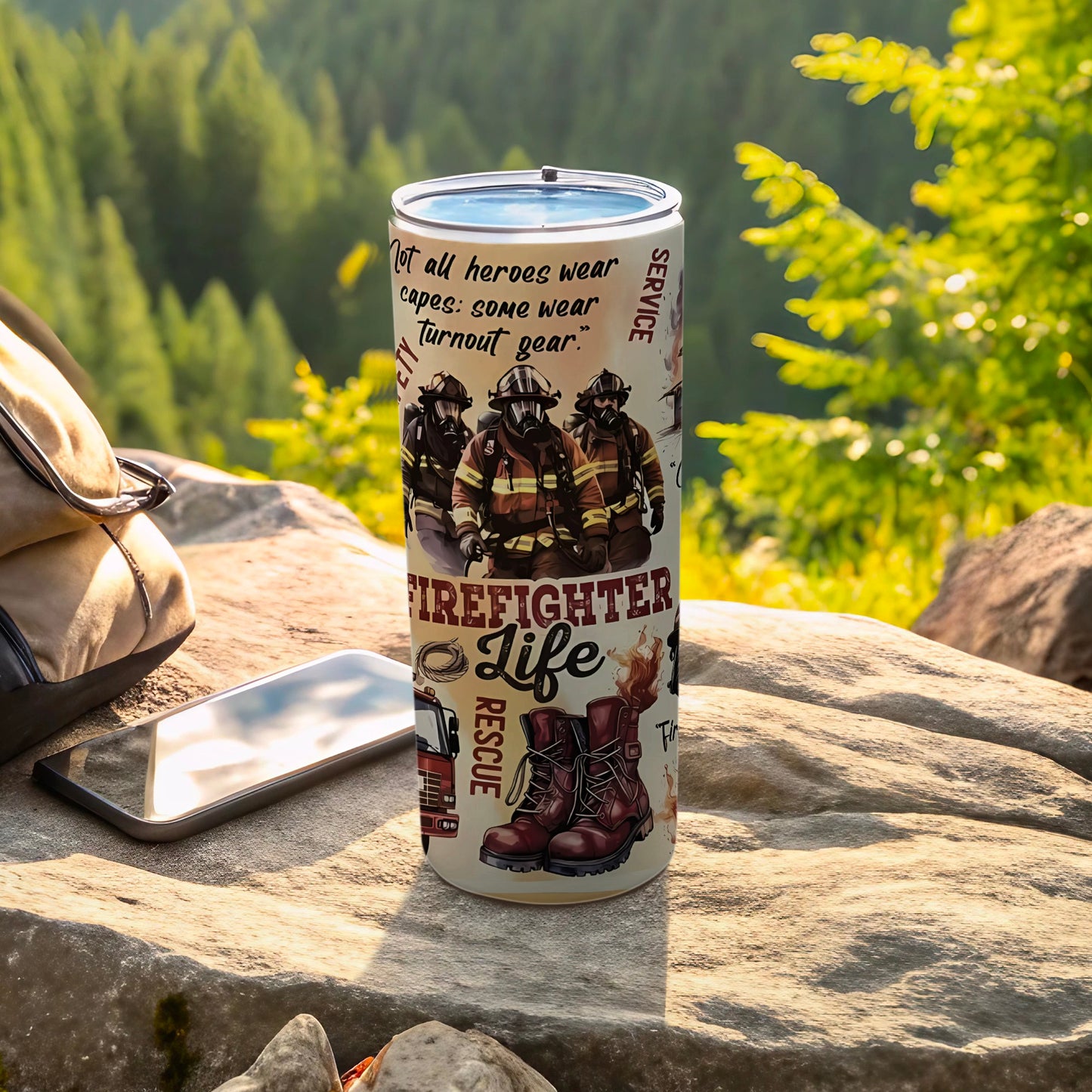 Firefighter Life Rescue Insulated Travel Tumbler 20oz