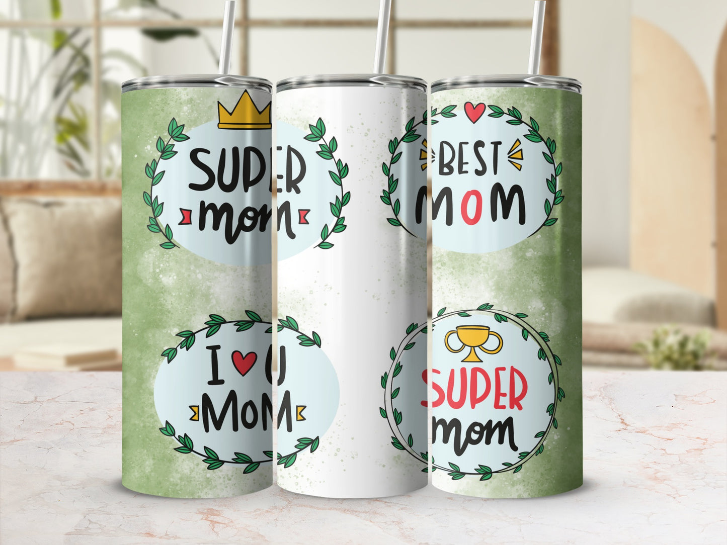 Super Mom Best Mom I Love Mom Tumbler Set for Sale