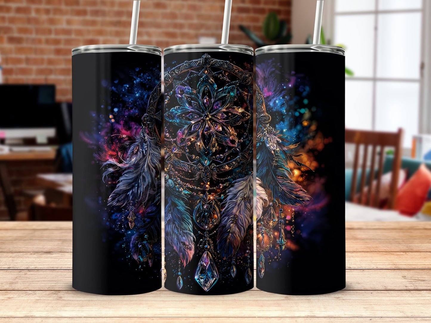 Dreamcatcher Feather Design Insulated Tumbler
