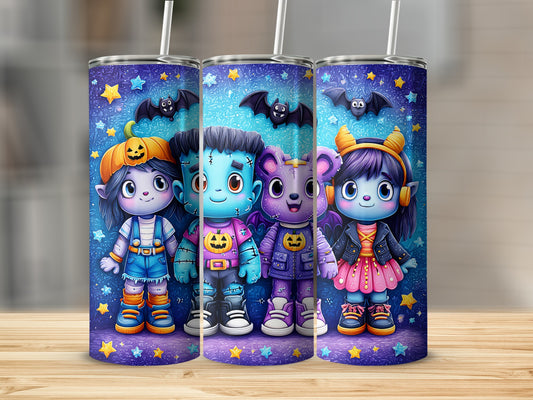 Cute Colorful Halloween Characters Tumbler Drinkware