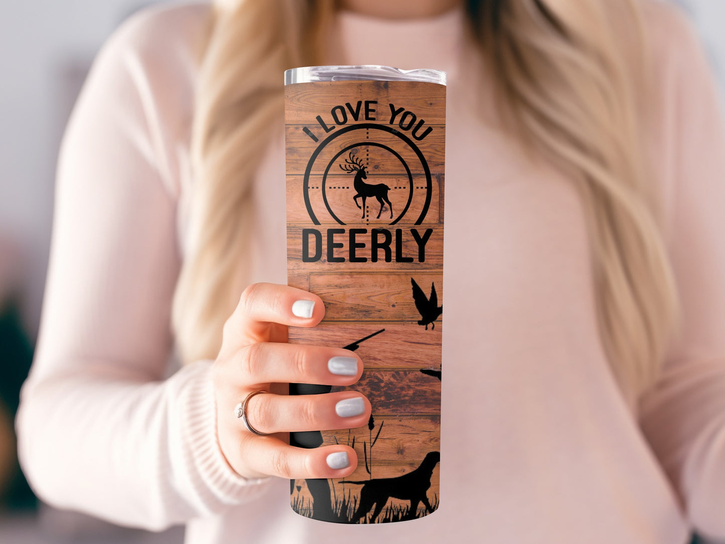 I Love You Deerly Rustic Hunting Design Tumbler