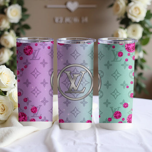 Colorful Patterned Tumblers with Initials Design for Sale