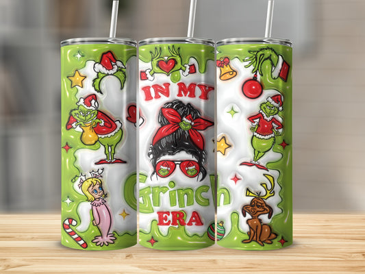 Bright and Festive Grinch in My Era Holiday Tumbler