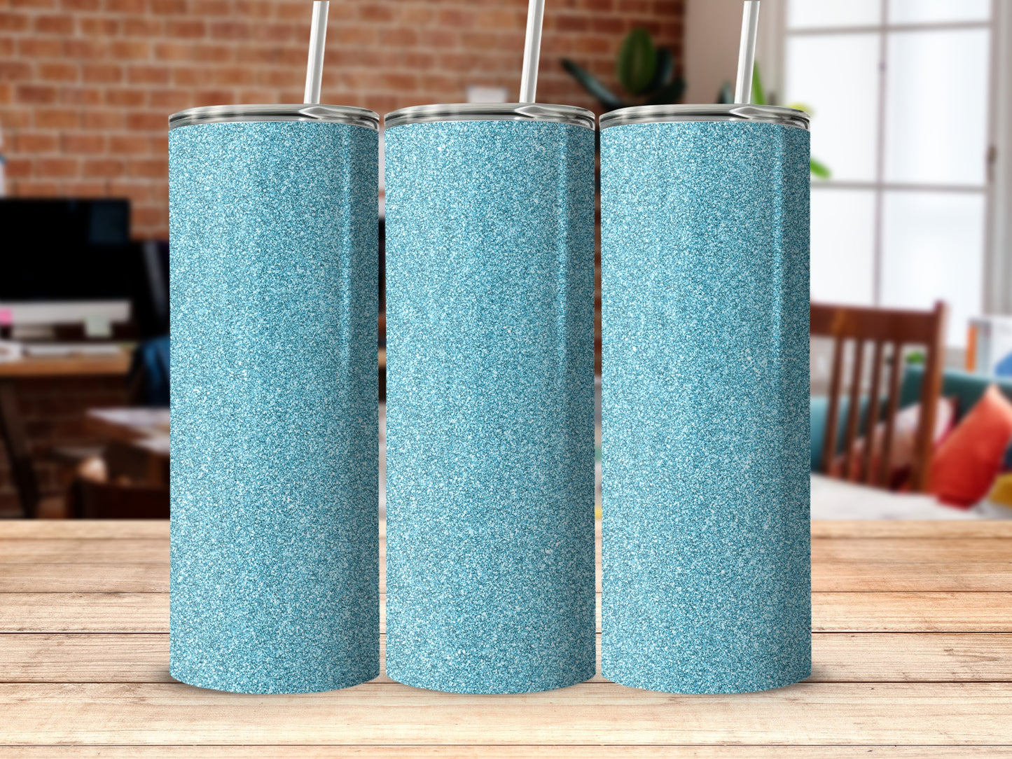 Blue Sparkle Insulated Drinkware Tumblers Set