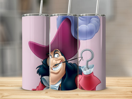 Captain Hook from Peter Pan Villainous Grin Tumblers