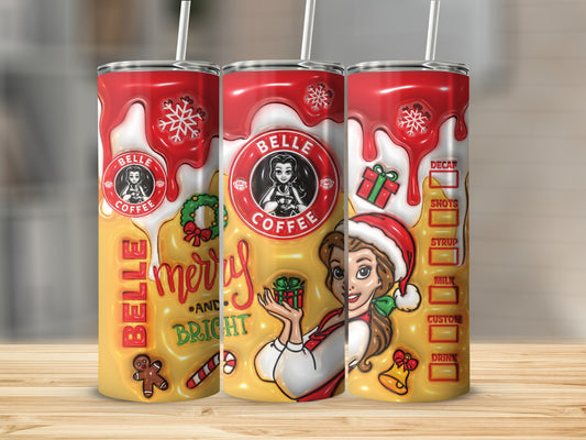 Belle Coffee Merry and Bright Holiday Tumbler Cup