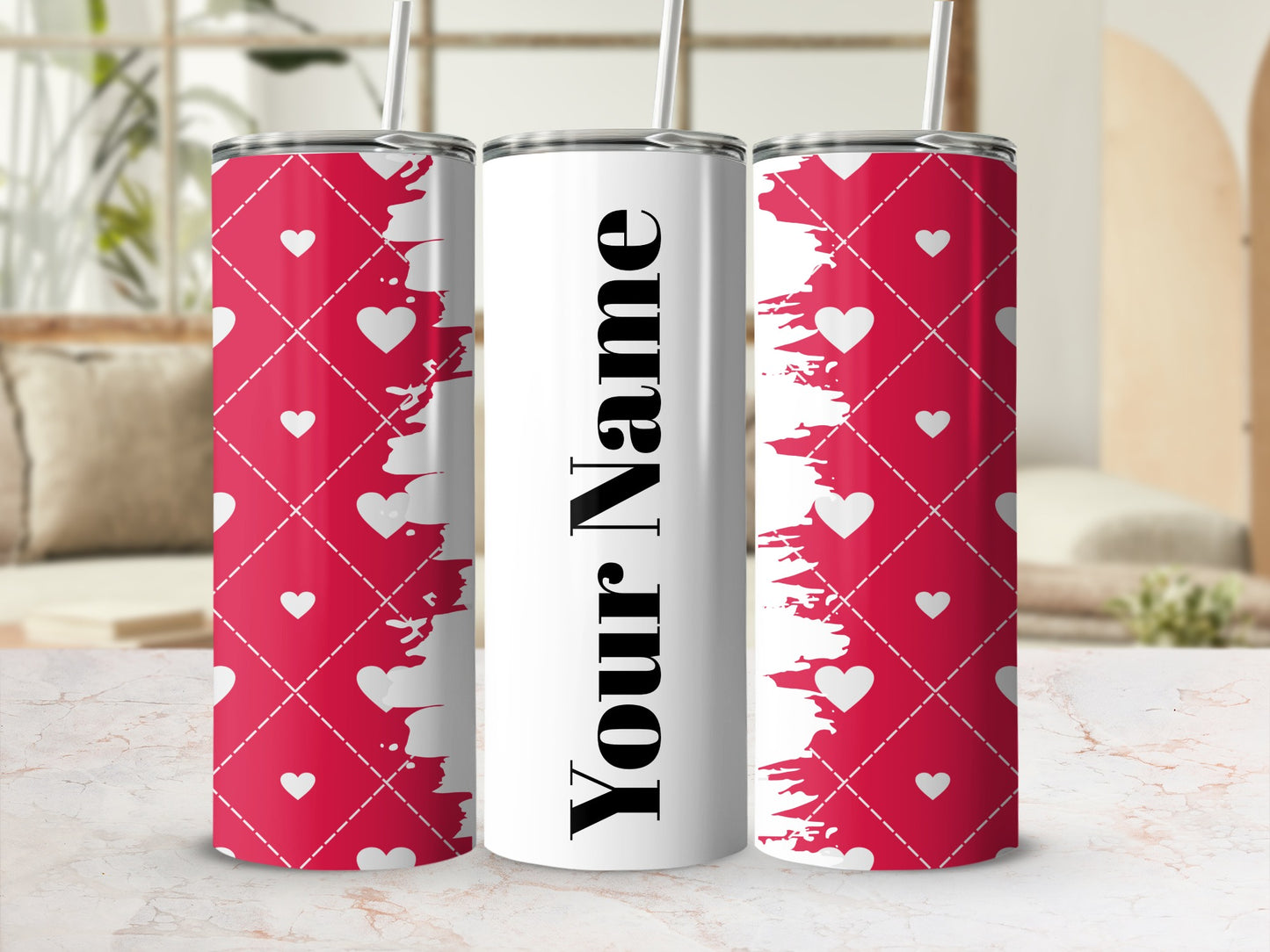 Customizable Love Heart Design Tumbler Gift For Anyone