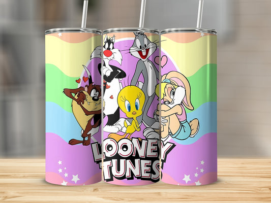 Colorful Looney Tunes Characters Tumbler Travel Mug