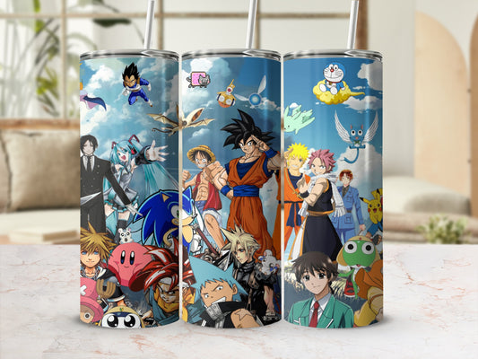 Anime and Gaming Characters Collage Tumbler