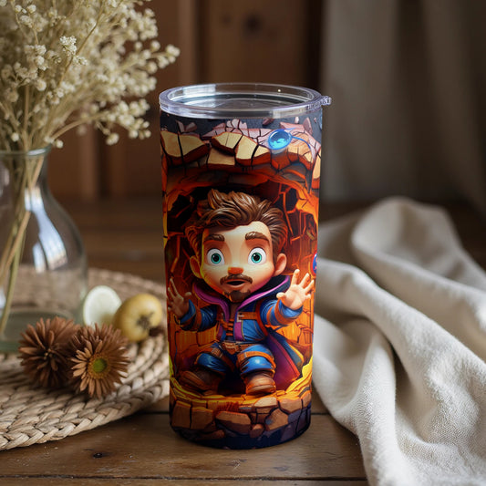 Unique Fantasy Character Tumbler with Colorful Design