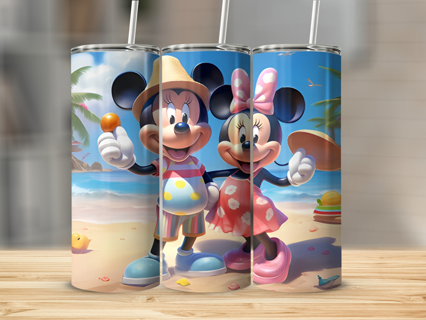 Tropical Mickey and Minnie Mouse Tumbler product