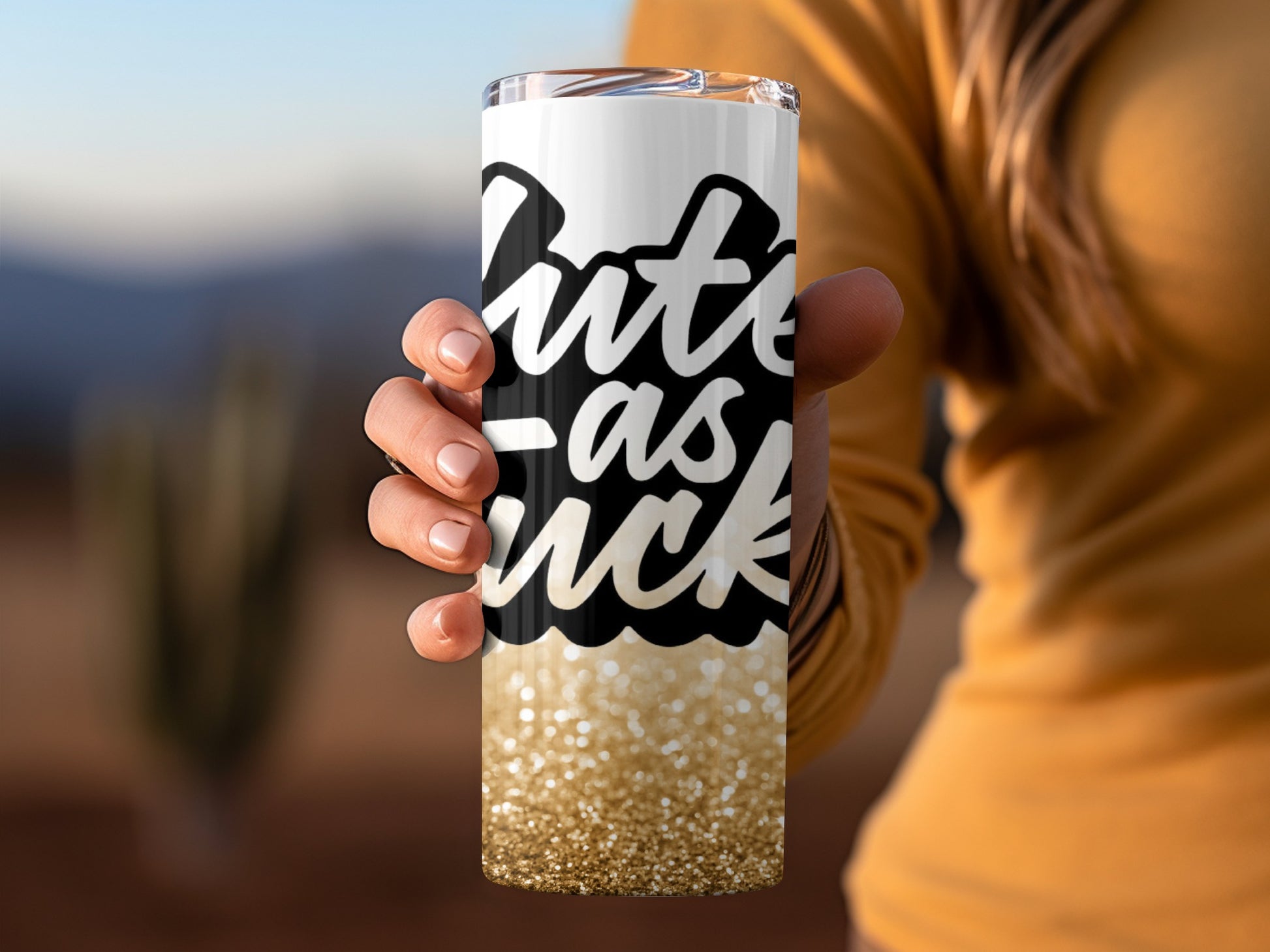 Cute As Fuck Glitter Gold Tumbler Cup for Stylish Sips