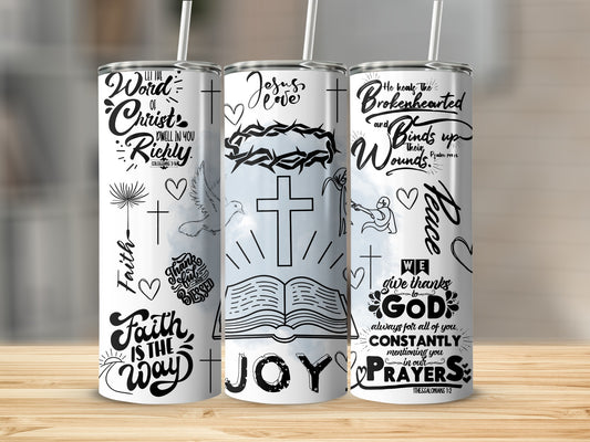Inspirational Christian Faith and Joy Themed Tumbler